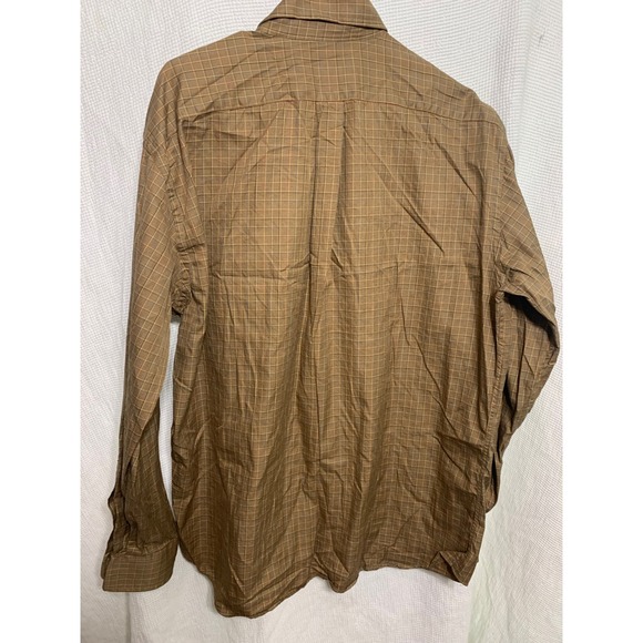 Jeff Rose Mens XXL Brown Grid Button Down Shirt 100% Cotton Made in Italy L/S - Picture 2 of 5